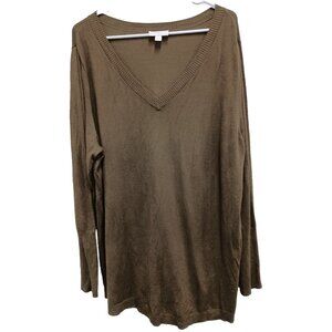 Belle By Kim Gravel Sweater Womens Size 1X Brown Capsule Minimalist Pullover